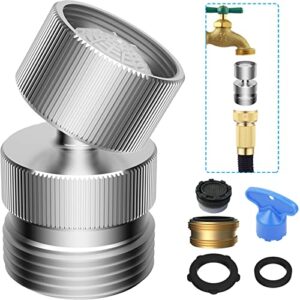 iFealClear Sink Faucet Adapter, Faucet Aerator Adapter to Garden Hose with 360 Degree Swivel Ball Joint, Female 55/64-Inch Sink Aerator, Garden Hose with Adapter Male to Male/Female to Male, Chrome