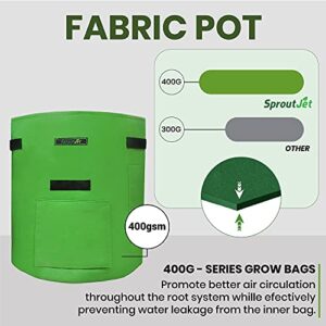 SproutJet The Original Potato Bags for Growing Potatoes 3 Pack 10 Gallon Waterproof Container with Sturdy Handles and Drainage Holes - The Ultimate Solution for Healthier and Faster Growing Potatoes