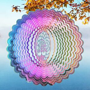 Wind Spinners Outdoor Metal Tree of Life Wind Spinner Mandala Decor, Hanging Wind Spinners for Yard and Garden Patio Porch Balcony Pool Yard Wind Spinners Gardening Gifts for Women Men Mom Wife Friend