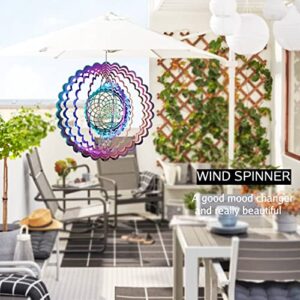 Wind Spinners Outdoor Metal Tree of Life Wind Spinner Mandala Decor, Hanging Wind Spinners for Yard and Garden Patio Porch Balcony Pool Yard Wind Spinners Gardening Gifts for Women Men Mom Wife Friend