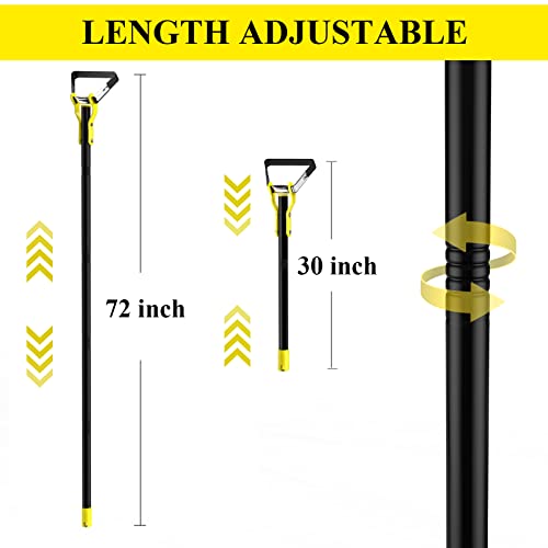 30-72 Inch Hula Hoe Garden Tool, DXWHYX Garden Hoes for Weeding Long Handle, Sharp Durable Stainless Steel Garden Weeding Tools with Cushioned Grip, Black