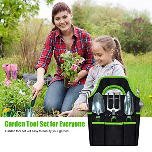 Garden Tool Set Gardening Hand Tools Outdoor Tools Kit Heavy Duty with Storage Bag Trowel Shovel Rake Weeder Pruner Shears Plant Gardening Gift for Women Men Gardener of GZGNEEVL