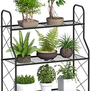 Bextcok 3 Tier Plant Stand,Tiered Plant Shelf for Multiple Plants,Metal Plant Shelf Stands,Multiple Flower Pot Display Rack,Iron Shelves Holder for Patio Garden Corner Indoor Outdoor