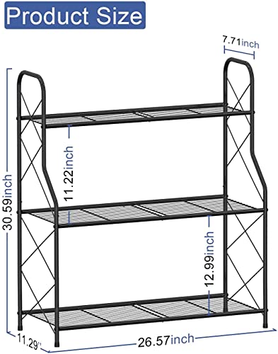 Bextcok 3 Tier Plant Stand,Tiered Plant Shelf for Multiple Plants,Metal Plant Shelf Stands,Multiple Flower Pot Display Rack,Iron Shelves Holder for Patio Garden Corner Indoor Outdoor