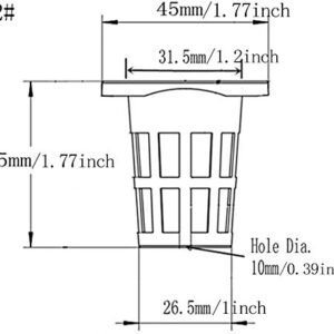 JpGdn 50PCS 1.75" Mesh Net Cup Pots Basket Hydroponics System Supplies Aquaponics Seed Growing Media Black