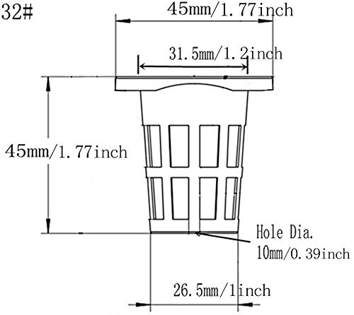 JpGdn 50PCS 1.75" Mesh Net Cup Pots Basket Hydroponics System Supplies Aquaponics Seed Growing Media Black