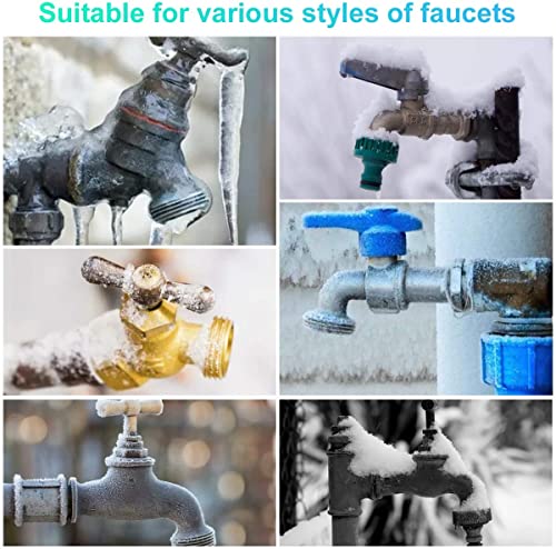 Outdoor Faucet Covers Socks for Winter, 2 PCS 6"Wx 9"H Freeze Protection Garden Hose Cover Socks，Reusable Outside Faucet Insulated Cover Socks for Wall Taps Outside