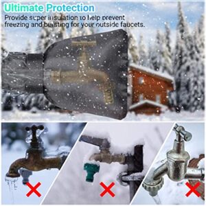 Outdoor Faucet Covers Socks for Winter, 2 PCS 6"Wx 9"H Freeze Protection Garden Hose Cover Socks，Reusable Outside Faucet Insulated Cover Socks for Wall Taps Outside