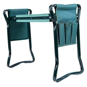 kuyyfds garden kneeling stool, foldable sitting stool gardening kneeling chair side toolkit side kit large tool pocket kneelers