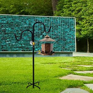 BYBAG Adjustable Double Shepherds Hook,94.5 Inch Tall Heavy Duty Hanging Stakes Two Sided Garden Pole for Bird-Feeder Lantern Plant-Hook Garden-Stake,Plant Stand Hanger for Outdoor Wedding Decor