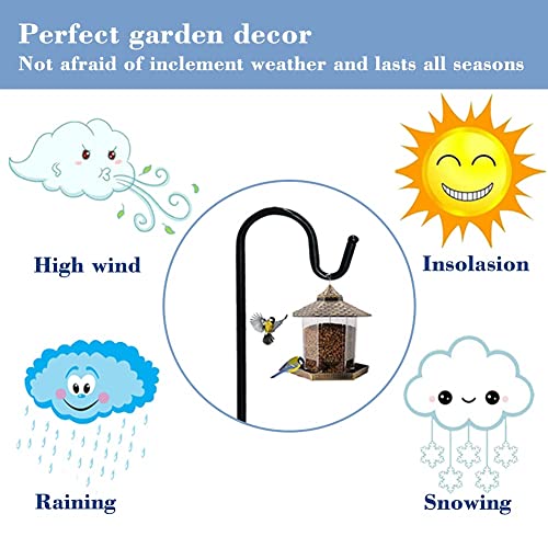 BYBAG Adjustable Double Shepherds Hook,94.5 Inch Tall Heavy Duty Hanging Stakes Two Sided Garden Pole for Bird-Feeder Lantern Plant-Hook Garden-Stake,Plant Stand Hanger for Outdoor Wedding Decor