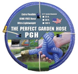 tuff-guard – 001-0106-0600 the perfect garden hose, kink proof garden hose assembly, blue, 5/8″ male x female ght connection, 5/8″ id, 50 foot length