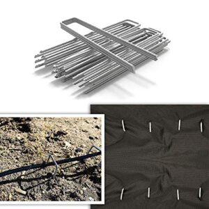 Garden Stakes 6 Inch Galvanized Rust Resistant Landscape Pins-Heavy Duty Reusable U-Shape Sod Pins Landscape Staples for Anchoring Weed Barrier Fabric,Ground Cover,Dog Fence,Wire,Tube,etc.
