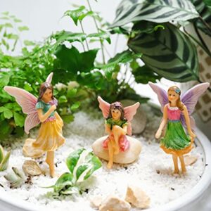 PRETMANNS Fairy Garden Fairy Figurines - Fairies for Fairy Gardens - Small Garden Fairies - Cute Fairy Garden Accessories for a Miniature Fairy Garden - Fairy Figurine Set 3 Pcs