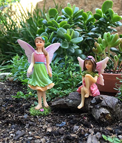 PRETMANNS Fairy Garden Fairy Figurines - Fairies for Fairy Gardens - Small Garden Fairies - Cute Fairy Garden Accessories for a Miniature Fairy Garden - Fairy Figurine Set 3 Pcs