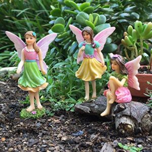 PRETMANNS Fairy Garden Fairy Figurines - Fairies for Fairy Gardens - Small Garden Fairies - Cute Fairy Garden Accessories for a Miniature Fairy Garden - Fairy Figurine Set 3 Pcs