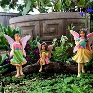 PRETMANNS Fairy Garden Fairy Figurines - Fairies for Fairy Gardens - Small Garden Fairies - Cute Fairy Garden Accessories for a Miniature Fairy Garden - Fairy Figurine Set 3 Pcs