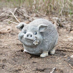 Roman Garden - Pig in Rain Boots Statue, 6H, Pudgy Pals Collection, Resin and Dolomite, Decorative, Garden Gift, Home Outdoor Decor, Durable, Long Lasting
