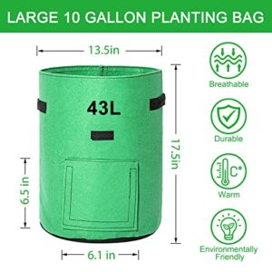 TENOVER 2-Pack 10 Gallon Potato Grow Bags 2022 New Upgraded Potato Growing Bags Planting Bag with Flap and Handles Vegetable Grow Bags for Plant,Potato,Tomato,Carrot,Onion Green