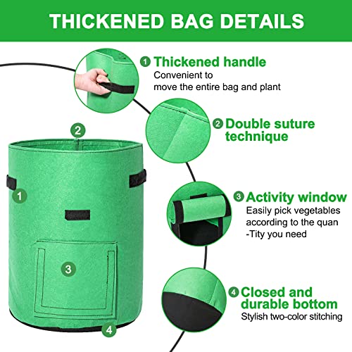 TENOVER 2-Pack 10 Gallon Potato Grow Bags 2022 New Upgraded Potato Growing Bags Planting Bag with Flap and Handles Vegetable Grow Bags for Plant,Potato,Tomato,Carrot,Onion Green