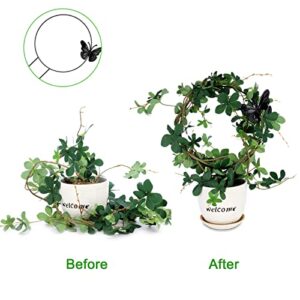 CREPUSCOLO 4 Pcs Metal Trellis for Indoor Potted Plants, Mini Plant Support Stake for House Climbing Plants, Plants Trellis for Garden Potted Plant, Pothos, Flower