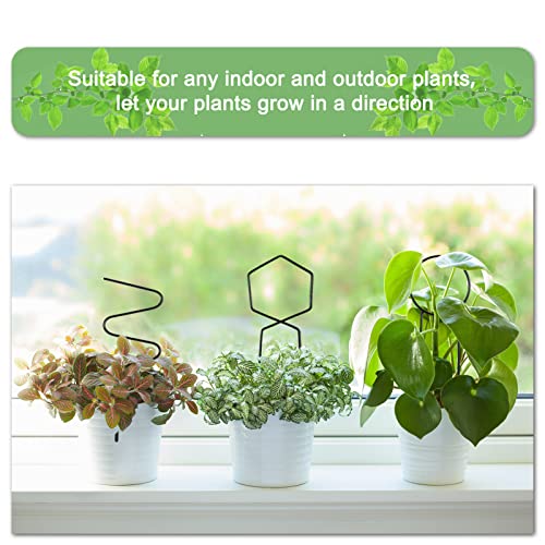 CREPUSCOLO 4 Pcs Metal Trellis for Indoor Potted Plants, Mini Plant Support Stake for House Climbing Plants, Plants Trellis for Garden Potted Plant, Pothos, Flower