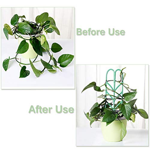 Indoor Plant Trellis for Climbing Plants Bundle Pack - 6 Leaf Shape Garden Plant Supports Houseplants Trellis, 18 Plant Clips, 12 Zip Ties, 1 Roll Wire Twist Tie for Potted Vine Vegetable Flower