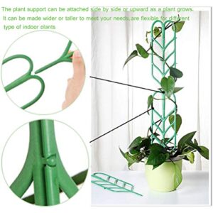 Indoor Plant Trellis for Climbing Plants Bundle Pack - 6 Leaf Shape Garden Plant Supports Houseplants Trellis, 18 Plant Clips, 12 Zip Ties, 1 Roll Wire Twist Tie for Potted Vine Vegetable Flower