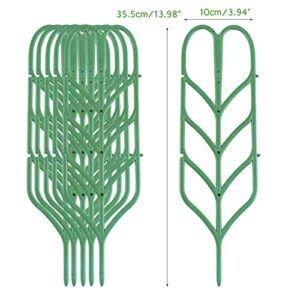 Indoor Plant Trellis for Climbing Plants Bundle Pack - 6 Leaf Shape Garden Plant Supports Houseplants Trellis, 18 Plant Clips, 12 Zip Ties, 1 Roll Wire Twist Tie for Potted Vine Vegetable Flower