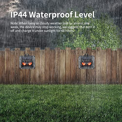 MAGIC CAT Solar Nocturnal Animal Repeller, Wild Animal Predator Deterrent with Red LED Lights, Waterproof Skunk, Deer, Coyote, Fox, Raccoon Animal Repellent for Garden Yard Farm Chicken Coop (4 Pack)