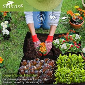 Fabric Raised Garden Bed, Square Plant Grow Bags, Large Durable Rectangular Reusable Breathe Cloth Planting Container for Vegetable, 4 Grids Heavy Pot for Potato, Carrot, Onion, Flower