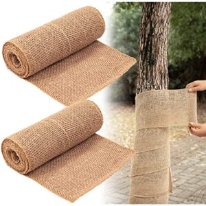 2 Rolls Burlap Tree Protector Wraps, 7.8" × 9.8' Winter Tree Trunk Guards Protector Wrap Burlap Fabric Garden Plants Tree Wrap Antifreeze Bandage bark Protector Wrap for Keeping Warm and Moisturizing