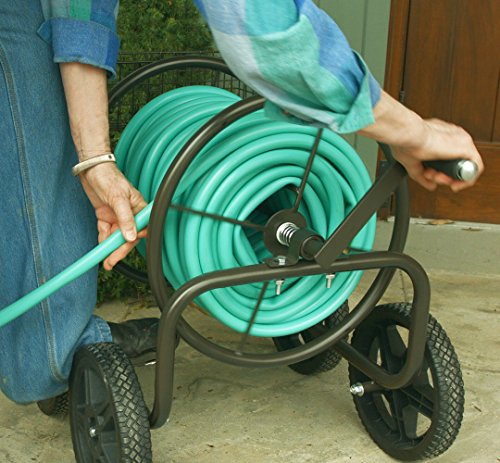 Liberty Garden Products Garden 871-S Residential Grade 4-Wheel Garden Hose Reel Cart, Holds 250-Feet of 5/8-Inch Hose - Bronze