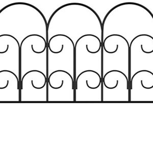 Garden Edging Border- Flower Bed Fencing for Landscaping- Iris Fence, 5 Piece Set of Black Interlocking Outdoor Lawn Stakes by Pure Garden (8Â’)