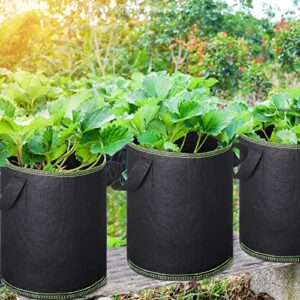 Mimorou 40 Pack 5 Gallon Fabric Grow Bags Nonwoven Aeration Fabric Pots with Handles Heavy Duty Thickened Aeration Container for Garden and Planting Vegetable Flowers, Black with Green, Black,green