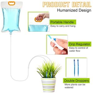 Plant Water Bag Automatic Plant Watering Drip Irrigation Kit with 3.5 L Water Bag and Adjustable Control Valve Switch Automatic Drip Irrigation Kits for Indoor Outdoor Garden (10 Pieces)