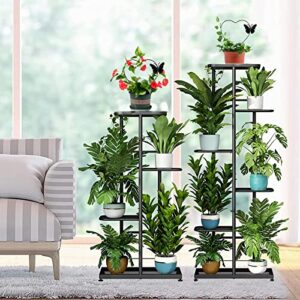 Potted Plants Support, Love Heart Backdrop Stand, 2 Pack Black Iron Garden Trellis for Climbing Plants, Garden Stem Stalks Vines, Garden Decoration