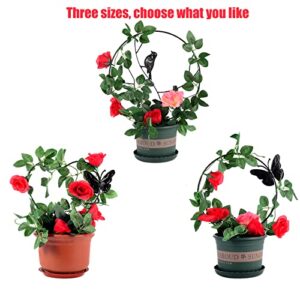 Potted Plants Support, Love Heart Backdrop Stand, 2 Pack Black Iron Garden Trellis for Climbing Plants, Garden Stem Stalks Vines, Garden Decoration