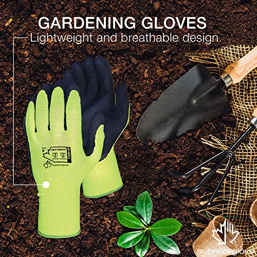 Superior Heavy Duty Gardening Gloves for Yard Work (3 Pack) Form Fitting Landscaping Glove Puncture Resistant with Composite Knit Breathable Backs - Mens Womens Unisex Design - Size Medium