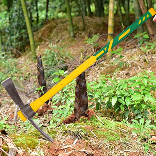 glorousamc Cutter Mattock, 36" Heavy Duty Pick Axe with Forged Heat Treated Steel Blades Hoe for Weeding, Prying and Chopping, Digging Tool with Fiberglass Handle (36.3inch, Yellow)