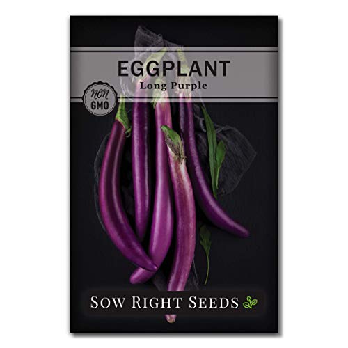 Sow Right Seeds - Eggplant Seed Collection for Planting - Black Beauty, Casper and Long Eggplant Varieties Non-GMO Heirloom Seeds to Plant an Outdoor Home Vegetable Garden - Great Gardening Gift