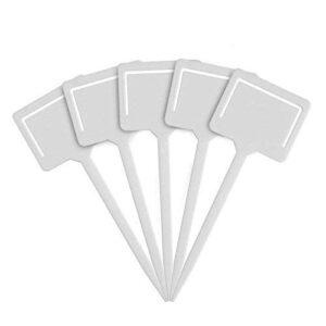 kinglake thick plastic plant tags garden labels waterproof nursery garden markers 20 pcs white 2.56″x7.09″