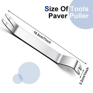 4 Pieces Paver Tool Stainless Steel Paver Extractor Tool Removal Raise Sunken Brick Tool for Garden Lawn Yard Replace Paver Patio Blocks, 7 x 1 Inch