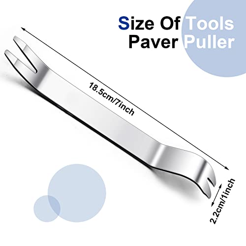 4 Pieces Paver Tool Stainless Steel Paver Extractor Tool Removal Raise Sunken Brick Tool for Garden Lawn Yard Replace Paver Patio Blocks, 7 x 1 Inch