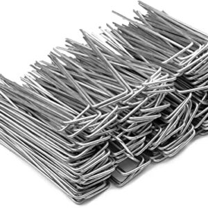 AGTEK 6 Inch Galvanized Landscape Staples 200 Pack 11 Gauge Widened Garden Stakes Heavy-Duty for Landscape Fabric