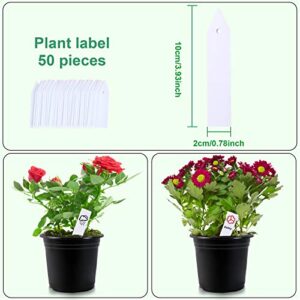 50 Pcs 0.5 Gallon Black Plastic Plant Nursery Pots 6 Inches Seed Starting Pots Containers with 50 Labels