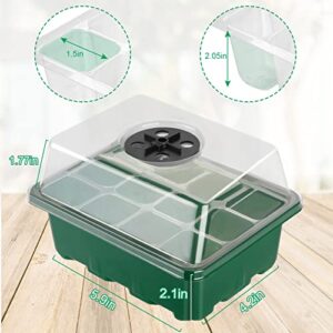 【2023 Upgraded】 Seed Starter Tray with Grow Light - 6 Pcs Seed Starter kit, Seedling Starter Trays with Humidity Dome, Mini Germination Kit for Seed Starting(12 Cell Per Tray)