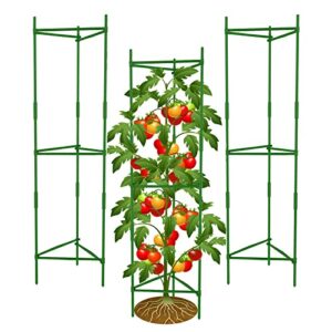 3pack tomato cages,up to 51inch plant stakes vegetable trellis assembled for garden climbing plants vegetables flowers