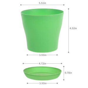 ruishetop 18 Pack 5.5 inch Plastic Flower Pot Indoor/Outdoor Decorative Plant Pots with Drainage Holes and Tray for Home Garden Plants Flowers Succulents Cactus (Colorful)