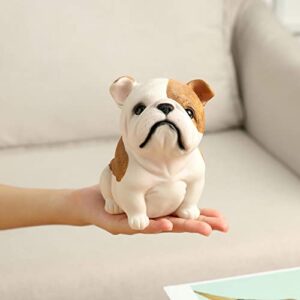 ZUOLUO Bulldog Sculpture Decor,Bulldog Garden Statue Outdoor Figurine Realistic Lifelike Resin English British Bulldog Crafts Collectibles Dog Lover Gift Patio Lawn Courtyard Ornament Home Decoration…